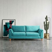 Latam Home - Sofa Milan 3C Con Resortes Pocket Tela Velvet Turquesa