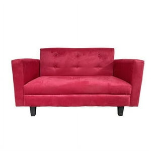 Dec-Hogar - Sofa 2 Cuerpos Felpa Rojo Ruan
