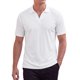 thumbnail image 1 of INSPIRE CHIC Camisa Polo de Manga Corta con Cuello en V a Rayas Verticales para Hombre XL Blanco, 1 of 5
