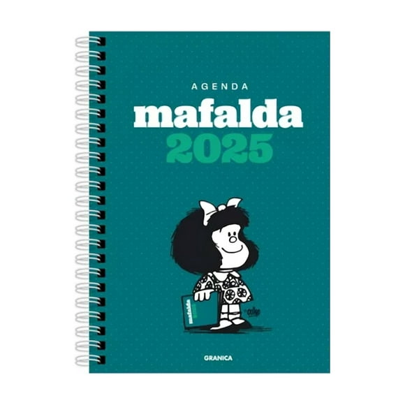 Agenda Mafalda 2025 Anillada Columna Verde Quino