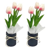 Magideal - Flores Artificiales En Macetas Ramo De Bricolaje Centro De Simulación Floral Macetas De Primavera Para Fotografía Festival Ocasiones , Rosa Claro