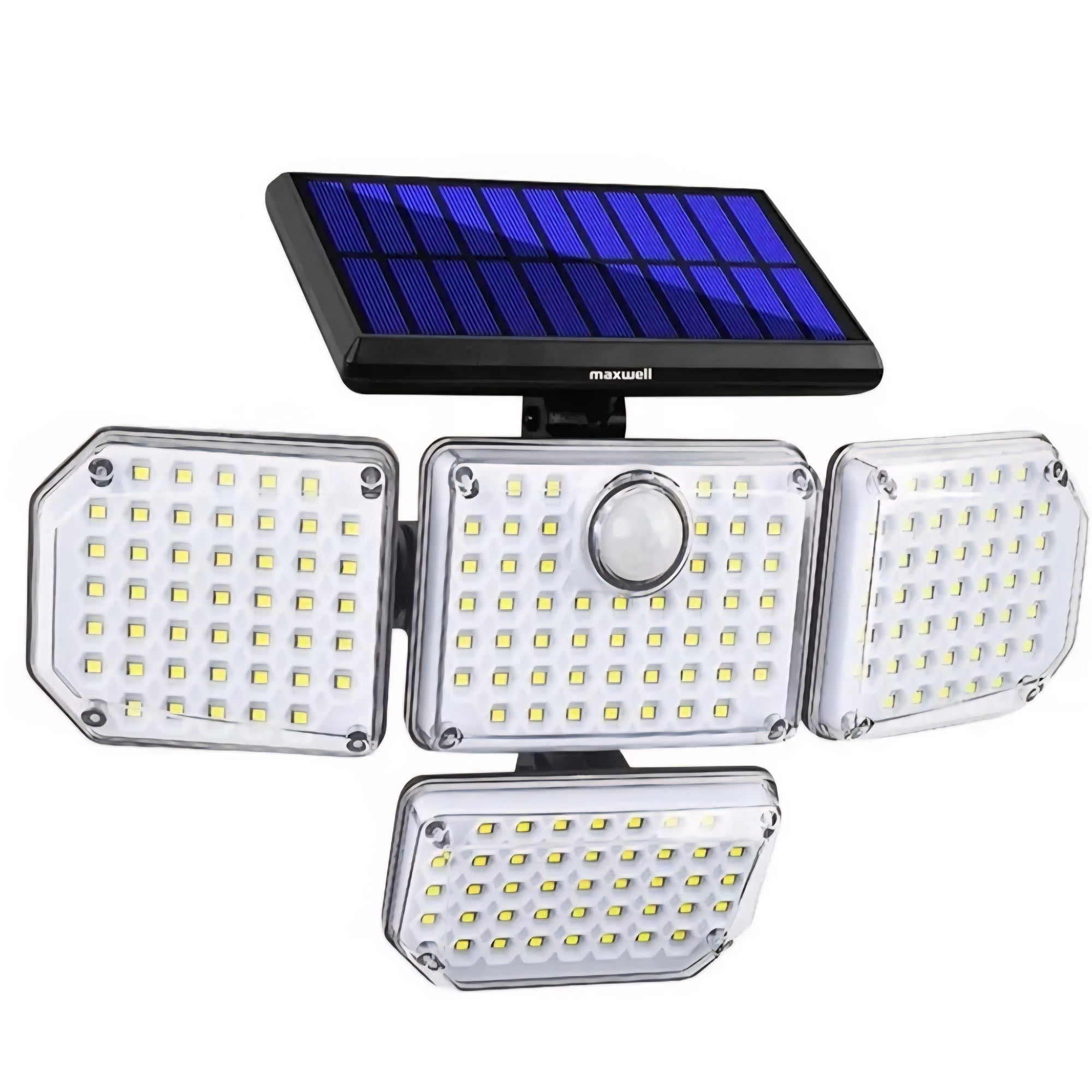 Genérico - Foco Led Solar 04 Cabezales Giratorias Con Sensor Movimiento