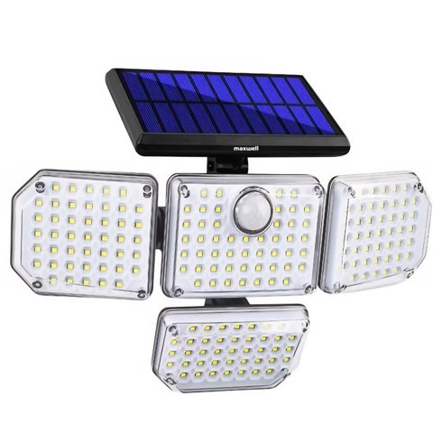 Genérico - Foco Led Solar 04 Cabezales Giratorias Con Sensor Movimiento