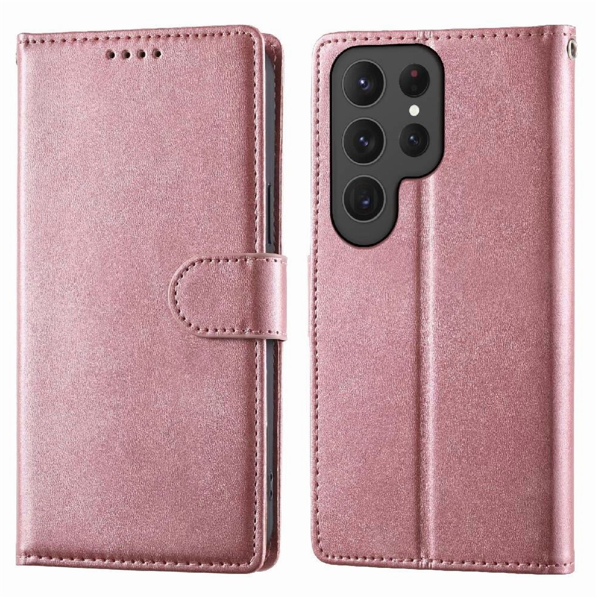 Foxdock - Funda Tipo Billetera Para Samsung Galaxy S23 Ultra Cover 2 En 1 Desmontable Con Ranuras Para Tarjetas Y Ventana De Foto, Soporte Y Correa De Muñeca Verde