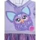 thumbnail image 3 of Vestido Furby de tul con capucha para niñas pequeñas, cosplay, tutú, morado, 3 of 5