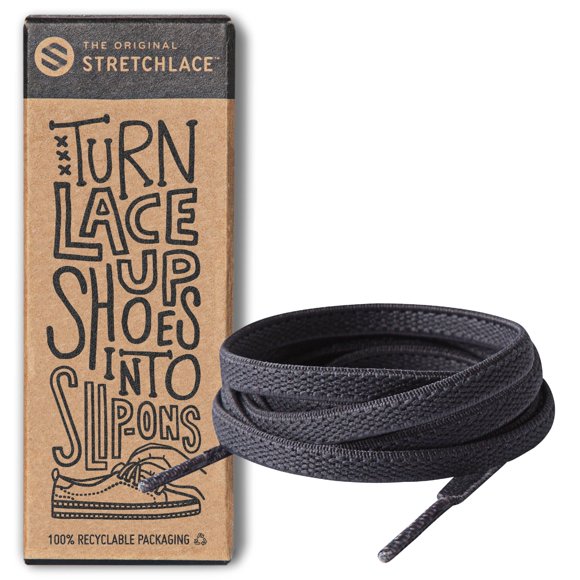 Cordón elástico ORIGINAL STRETCHLACE 76 cm gris plano