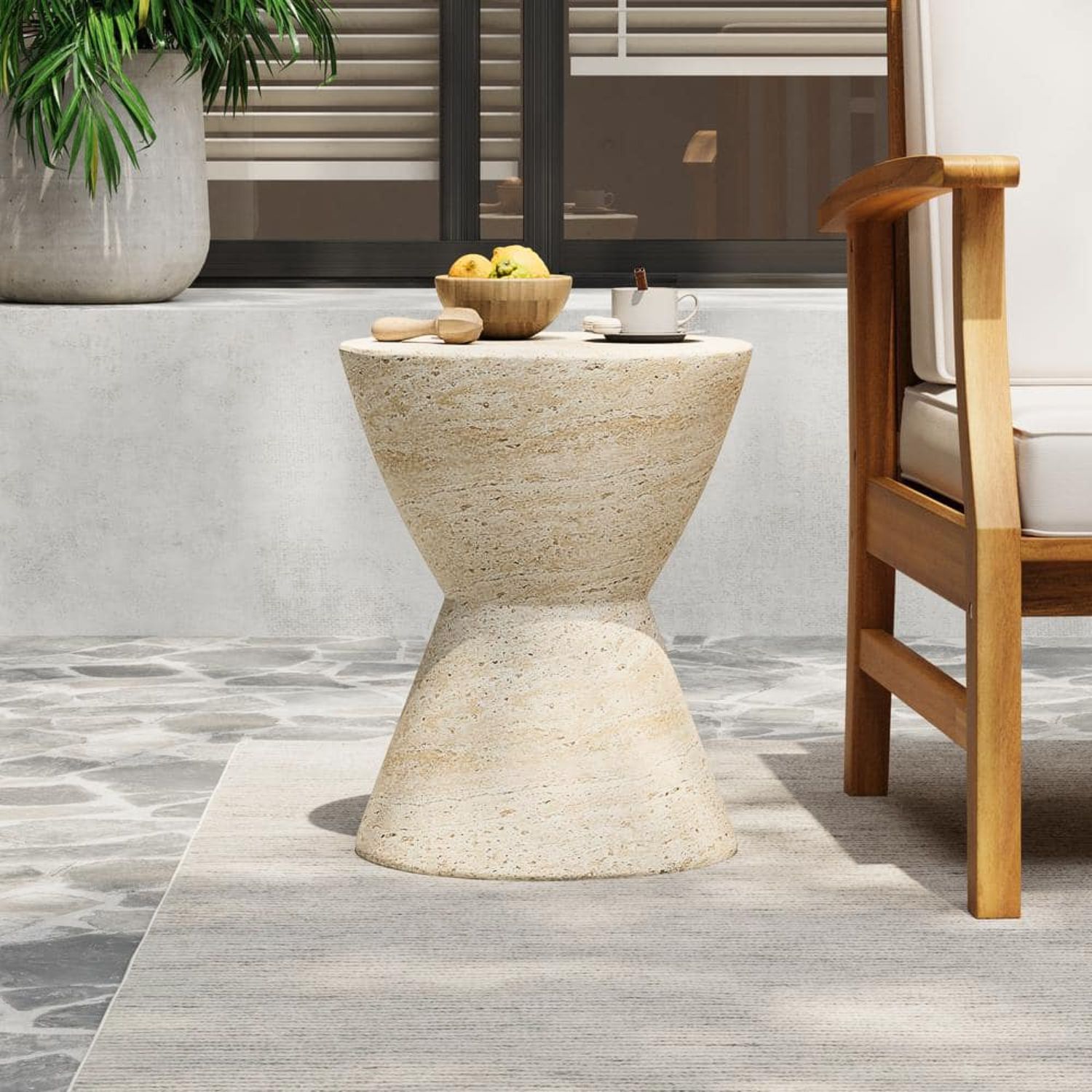 Santú Home & Deco - Mesa Lateral Estilo Piedra Cáliz