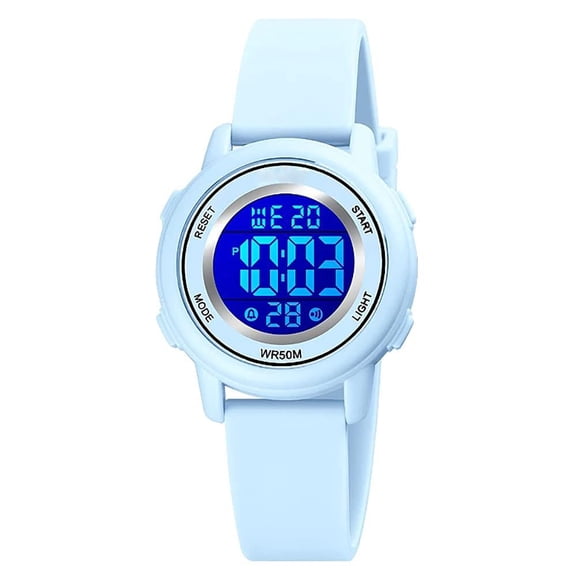 Reloj Carlien para mujer, LED digital, militar, impermeable, azul