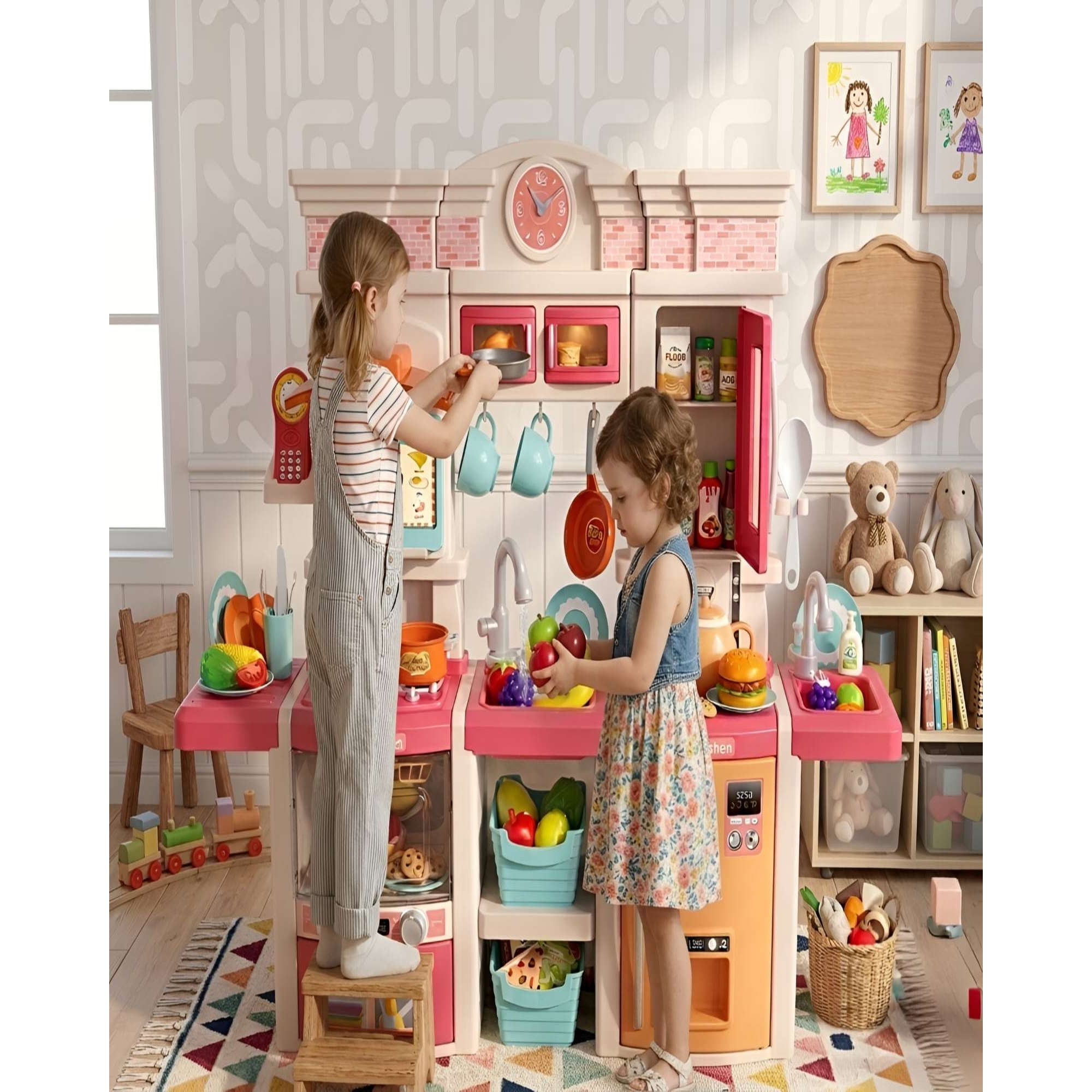 Myl Todo Hogar - Cocina De Juguete Infantil Home Kitchen 108 Piezas Con Sonido Y Agua