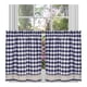thumbnail image 1 of Juego de cortinas para ventana ACHIM Buffalo Check Tier, azul marino y marfil, 1 of 6