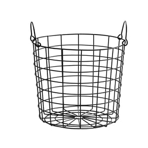 Magideal - Cesta De Almacenamiento De Alambre De Hierro, Organizador Multifuncional, Cesta Redonda De Hierro Para Lavandería, Armario, Despensa, Estantes De Baño Negro