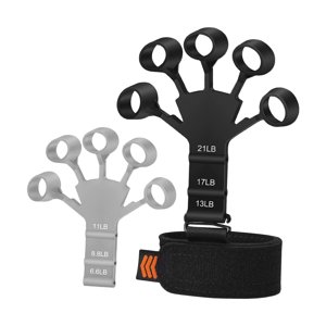 Ioensy - Ejercitador De Dedos Camilla Adultos Ejercicio De Potencia Atleta Fortalecedor De Dedos 2 Piezas Negro Gris