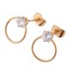 thumbnail image 2 of Las mujeres con estilo anillo redondo Rhinestone Stud Earrings Ear Studs Earring Gold, 2 of 5
