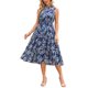 thumbnail image 2 of INSPIRE CHIC Vestidos de Verano para Mujer Vestido de Gasa Floral sin Mangas con Cuello Simulado en Capas para Fiesta de Boda Midi Talla M Azul Marino, 2 of 6