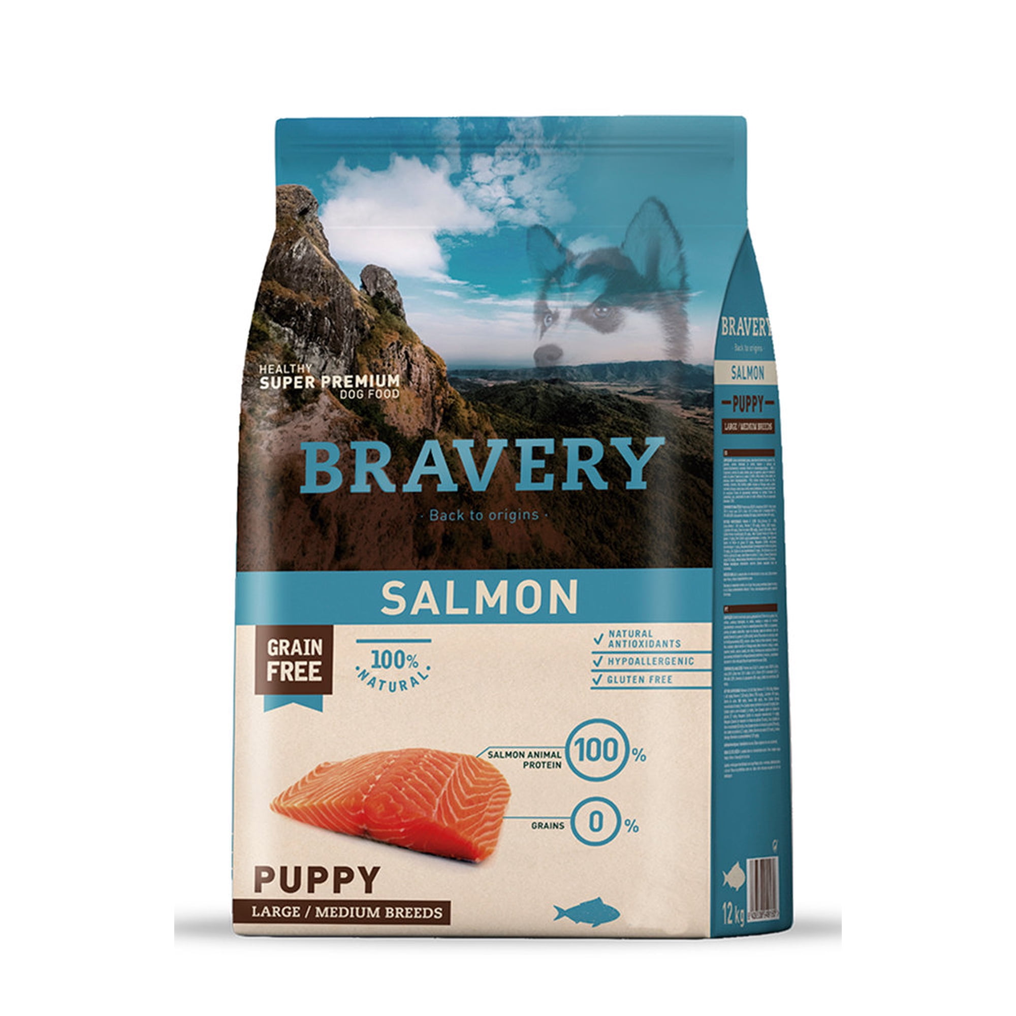 BRAVERY SALMON PUPPY LARGE/MEDIUM 12 KG