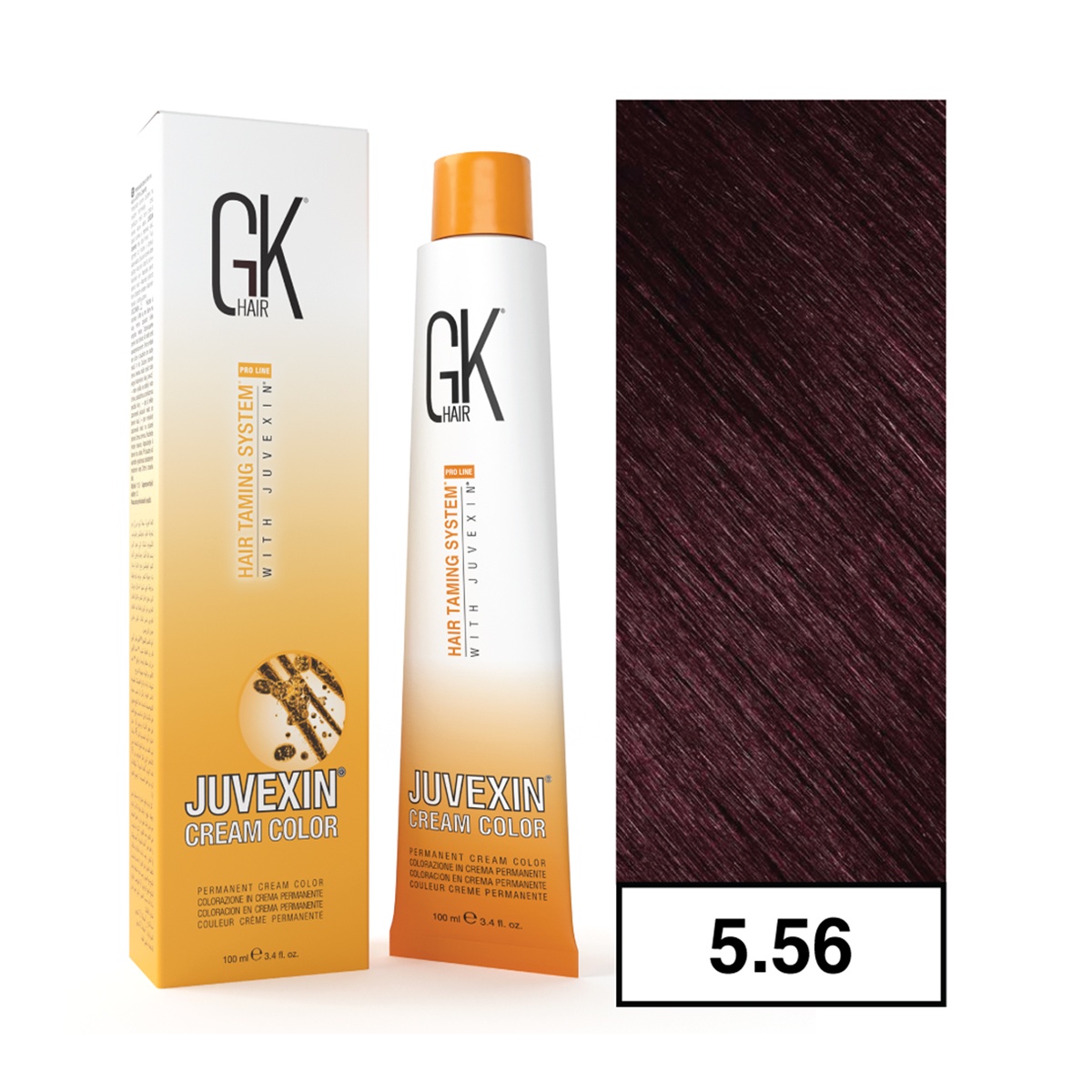 Gkhair - - Tintura Cream Color Permanente Vegana 100Ml + Oxidante - 5.56 Caoba Rojo