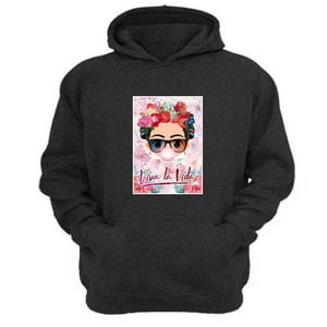 Genérico - Polerón Canguro Frida Gris Oscuro Talla L Unisex