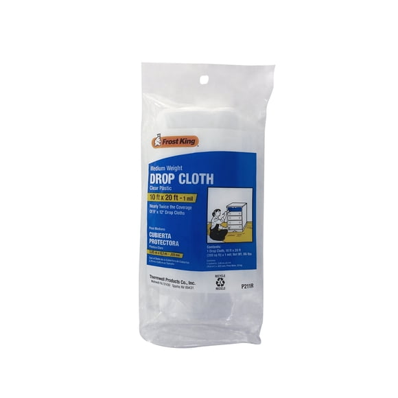 Drop Cloth Frost King 305 x 610 cm, polietileno transparente, 1 milímetro