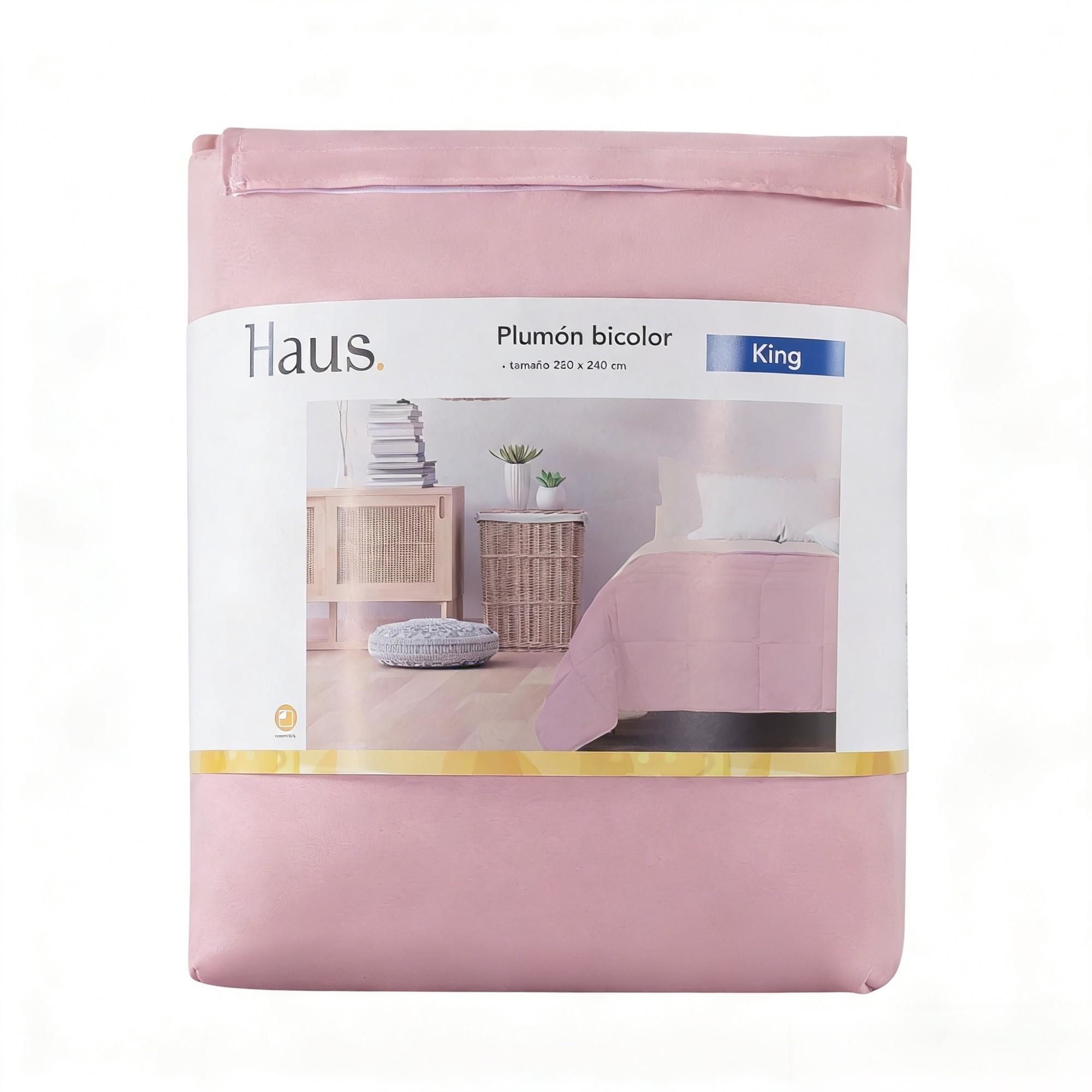 Haus - Plumón King Plaza 100% Poliester Rosado