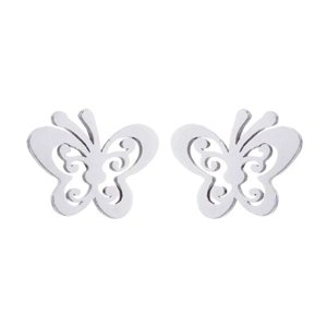 Fershop - Aros Plateados Satinados Mariposa