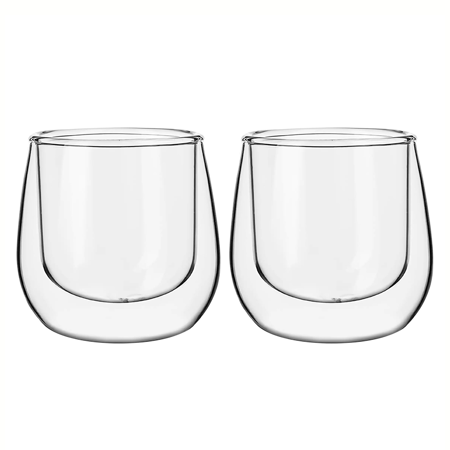 Importclick - Set 2 Mug Glasso Vasos Doble Pared Vidrio 90 Ml