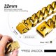 thumbnail image 3 of Collar para perro txprodogchains 41‑66 cm, cadena de 32 mm, dorado estilo cubano, 3 of 6