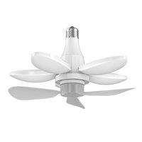 Magideal - Ventilador Con Enchufe, Luz 2700K-6500K, Fácil De Instalar, Ventilador Con Bombilla, Ventilador De Techo Led Plegable Regulable Con Luz Para Dormitori