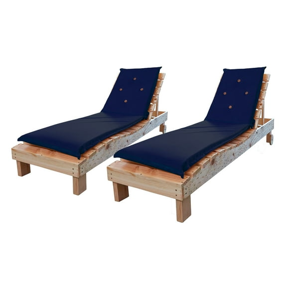 REPOSERAS PACK-2 TAPIZ AZUL + MESA EN MADERA NATURAL
