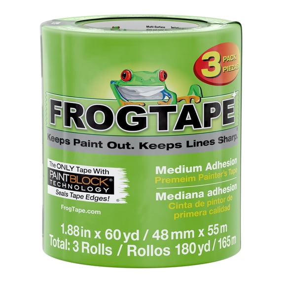 Painter's Tape FrogTape multisuperficie con bloque de pintura de 48 mm, paquete de 3