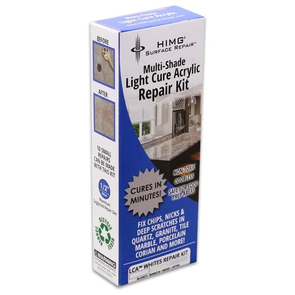 Kit de reparación de encimeras HIMG White Tones para cuarzo y mármol