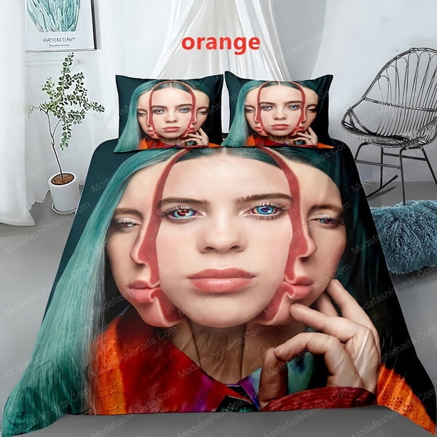 Billie Eilish Digital Printed Duvet Cover Bedding Set Pillowcase3-Piece Bedding Set (1 Duvet Cover + 2 Pillow Shams)