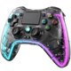 thumbnail image 1 of Controlador de Juegos Inalámbrico Claro con Iluminación LED Ajustable de 8 Colores Compatible con PS4 Pro/PS4 Slim/PS4, Gamepad con Toma de Auriculares, 1 of 7