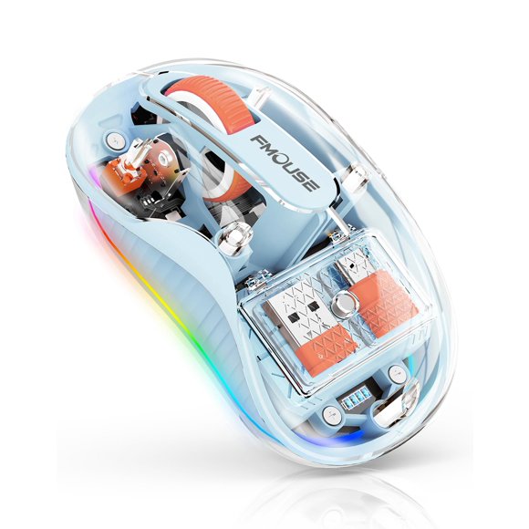 Ratón inalámbrico FMOUSE Unique Transparente Dual Bluetooth Azul