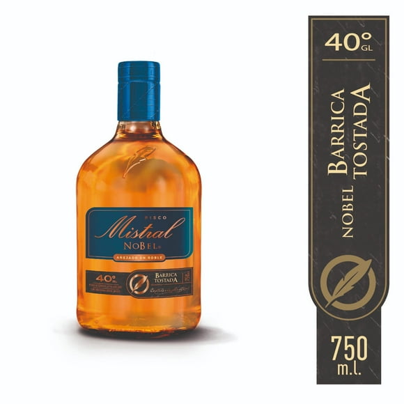 Pisco Botella Mistral Nobel Barrica Tostada, 750 cc