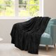 thumbnail image 2 of PiccoCasa Manta de Cama de Lujo de Forro Polar Tejido de Malla Twin-XL Negro, 2 of 7