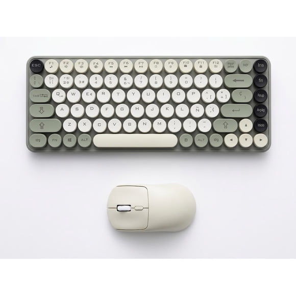 Kit Teclado Y Mouse Estilo Retro Inalambrico Bluetooth