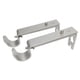 thumbnail image 3 of 2 piezas ajustable metal cortina poste barra soporte de pared soporte de gancho plata, 3 of 3