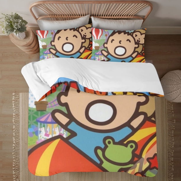 Minna No Tabo 3-Piece Bedding Set For Kids Boys Girls Adult Cartoon Warm Cute Fashion Holiday Present Gift Bed Sheets