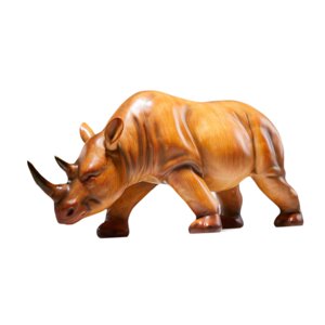 Bothyi - Escultura De Rinoceronte, Estatua Moderna De Rinoceronte Para Sala De Estar, Estantería Para El Hogar, Marrón