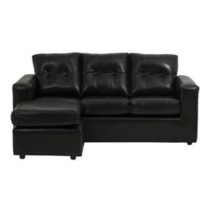 Muebles América - Seccional Emilia Cuero Sintetico Negro