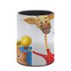 thumbnail image 3 of Gee-Raffa-theme Cylinder Pen Holder Pencil Organizer with Flannel Lining PVC Leather Material Cardboard Base for study work 10*8CM, 3 of 6