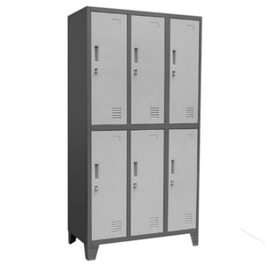 Genérico - Locker Metalico 3 Cuerpos 6 Puertas L300-2