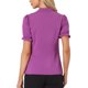 thumbnail image 3 of INSPIRE CHIC Blusas de Mujer de Color Sólido con Lazo en el Cuello, Mangas Cortas, para Regreso a Clases y Uso en el Trabajo, Magenta L, 3 of 6