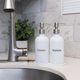 thumbnail image 5 of Set dispensador de jabón RM Home, vidrio blanco, 500 ml, con bandeja, 5 of 6