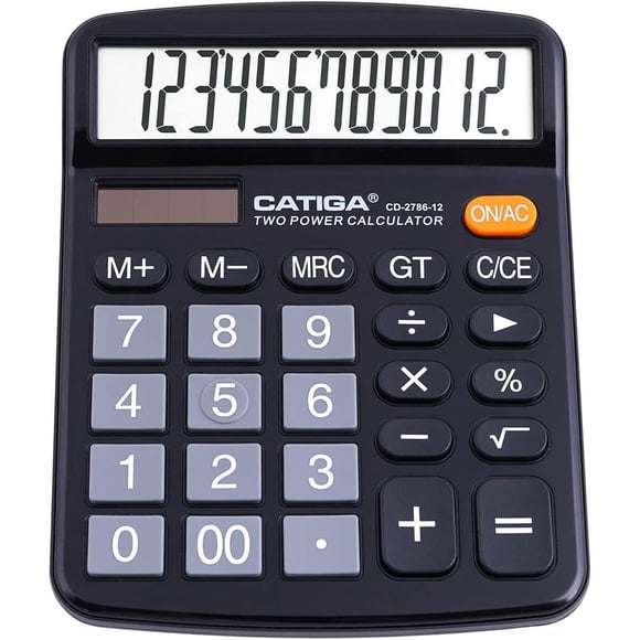 Calculadora CATIGA CD278612 12 Dígitos Doble Energía Pantalla Grande