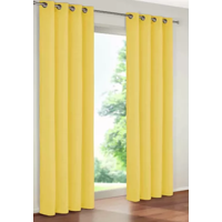 Genérico - Cortina Blackout 100% 2 Paños 138X226 Cm Textura Lino Amarillo