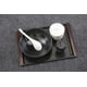 thumbnail image 3 of Bandeja para servir de melamina DayCount rectangular grande (14,8 x 9,5 pulgadas), de plástico negro con veta de madera, ideal para fiestas, cenas, Acción de Gracias, barbacoas y repostería., 3 of 7