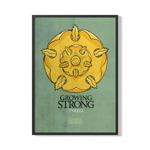 Creango - Cuadro Poster Enmarcado Escudo Casa Tyrell Decorativo
