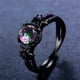 thumbnail image 2 of Stylish Black Zirconium Ring with Purple Rhinestone - Elegant and Eye-Catching Jewelry for Women, 2 of 4