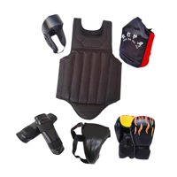 Ioensy - Conjunto De Equipo De Protección Para Boxeo, Casco Para Entrenamiento Deportivo, Kickboxing, Taekwondo, Negro, M
